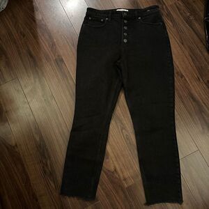 Abercrombie & fitch the skinny high rise black button fly Jean 29/8